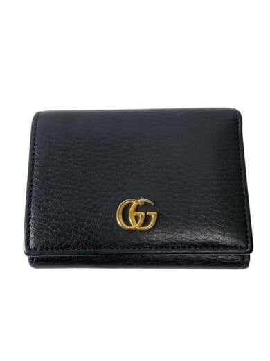 商品画像：3つ折り財布_GGマーモント/レザー/BLK/レディース// 1