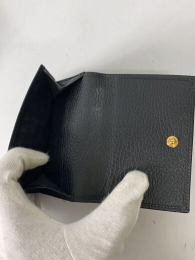 商品画像：3つ折り財布_GGマーモント/レザー/BLK/レディース// 4