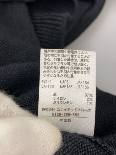 商品画像：ニット・セーター(薄手)/2/リネン/BLK/無地/8883-106-0034// 5