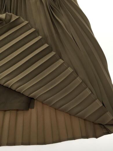 画像：HYKEロングスカート/プリーツスカート/2/ポリエステル/ベージュ/無地/191-140436