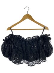 Luan/flor tulle blouse/FREE/ナイロン/BLK/LU-SH1001