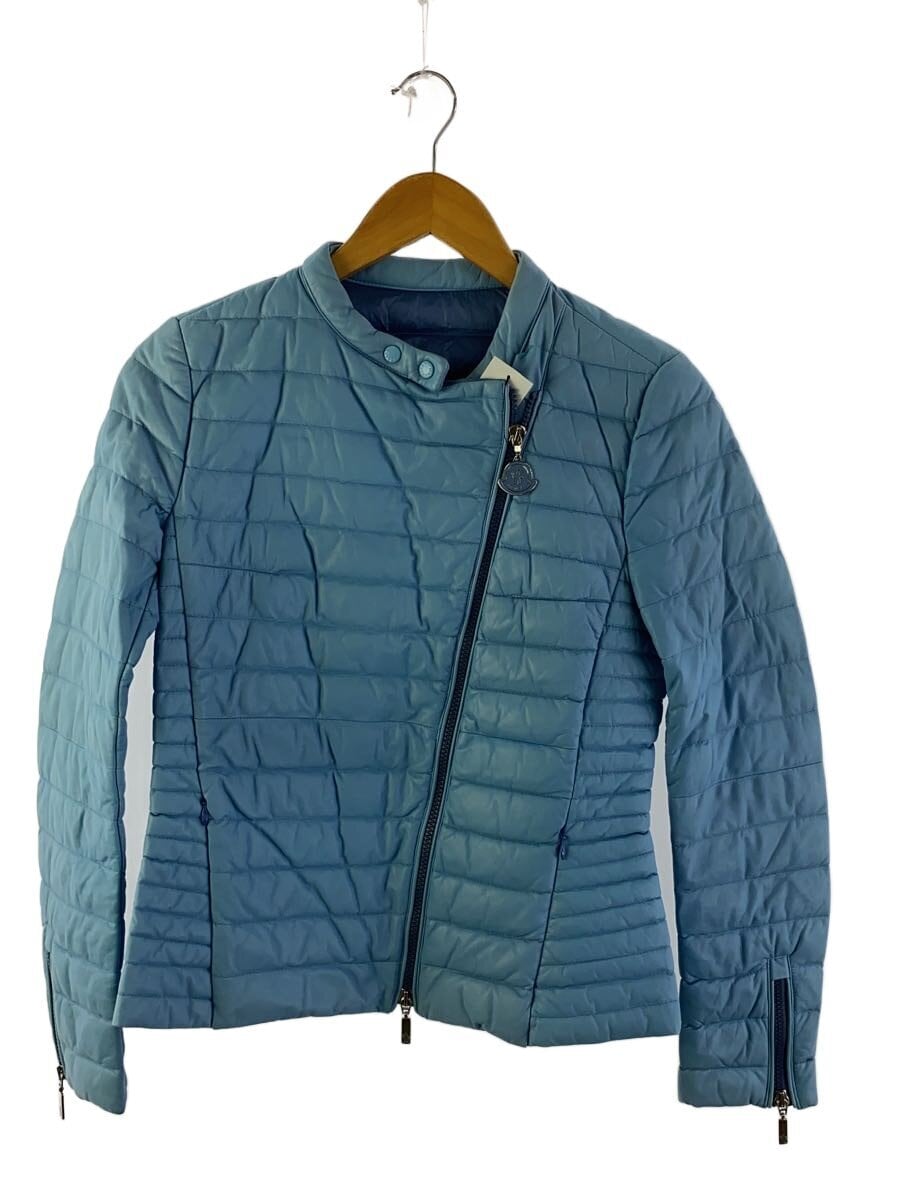 MONCLER / ダウンジャケット/0/レザー/ブルー