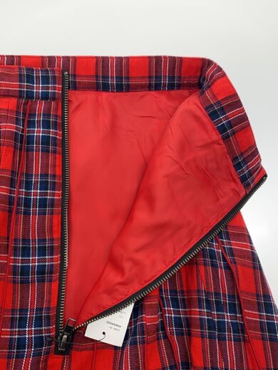 画像：PARANOIDスカート/M/コットン/レッド/チェック3