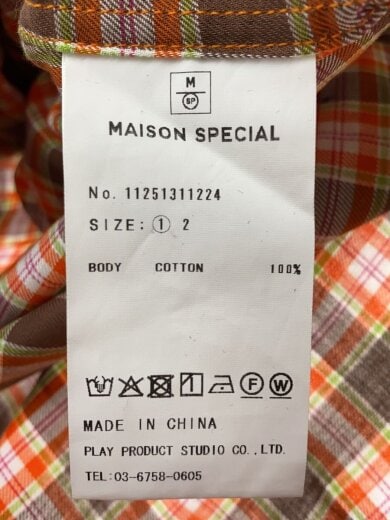 商品画像：半袖シャツ/1/コットン/オレンジ/チェック/11251311224 4