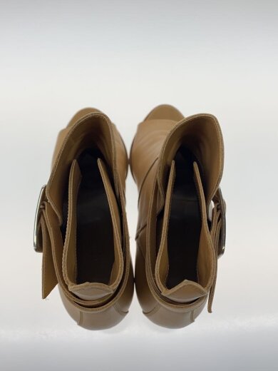 商品画像：オープントゥ/レザーブーツサンダル/38/ベージュ/レザー 3