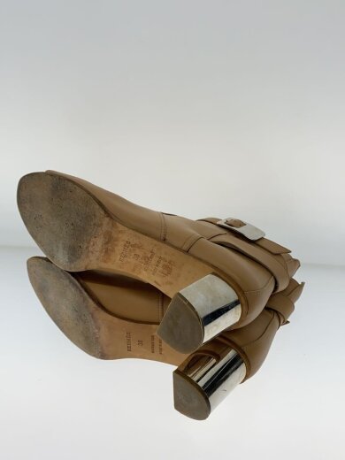 商品画像：オープントゥ/レザーブーツサンダル/38/ベージュ/レザー 4