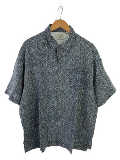 商品画像：半袖シャツ/L/リネン/グレー/総柄 1
