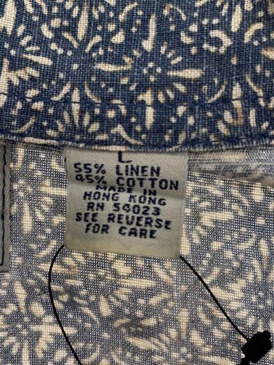 商品画像：半袖シャツ/L/リネン/グレー/総柄 4