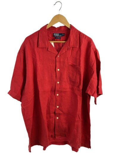 商品画像：半袖シャツ/XXL/リネン/レッド 1