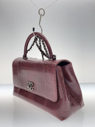 商品画像：リザードチェーンショルダー/レザー/ボルドー 2