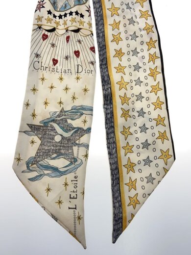 商品画像：スカーフ/シルク/クリーム/総柄/レディース 2