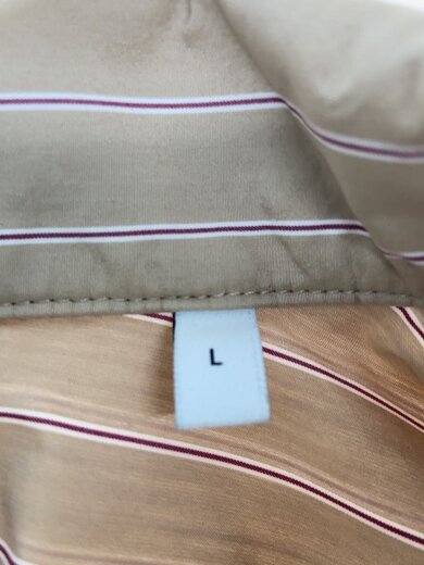 商品画像：長袖シャツ/L/コットン/ブラウン/ストライプ// 4
