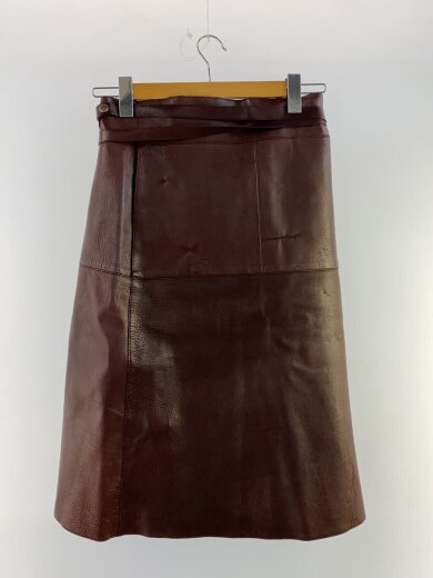 画像：CELINEスカート/42/羊革/ブラウン2