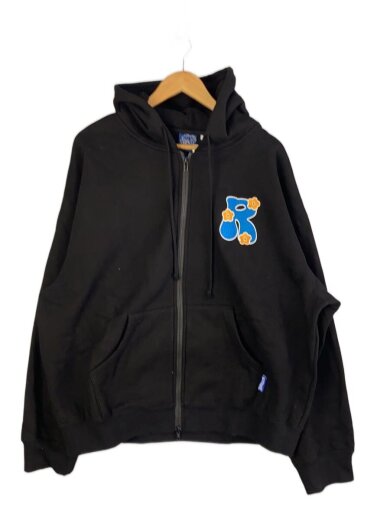 商品画像：ジップパーカー/L/コットン/ブラック 1