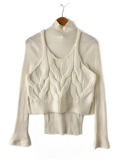 商品画像：ニット・セーター(薄手)/38/ウール/ホワイト 1