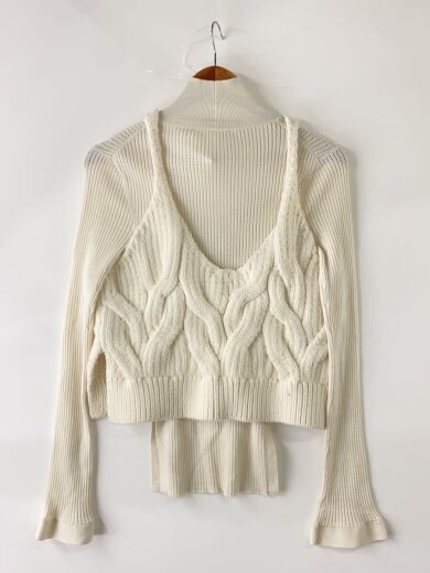 商品画像：ニット・セーター(薄手)/38/ウール/ホワイト 2