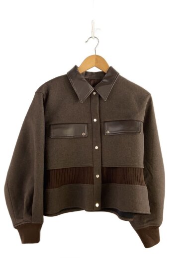 商品画像：ボンディングブルゾン/34/ポリエステル/ブラウン 1