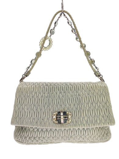 商品画像：ナッパクリスタル/ショルダーバッグ/レザー/グレー 1