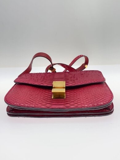 商品画像：ショルダーバッグ/パイソン/クラシックボックス/レザー/レッド 4