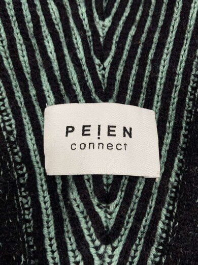 商品画像：PEIEN connect/Zip knit coat Black×Green/リバーシブ/ブラック/ストライフ// 3