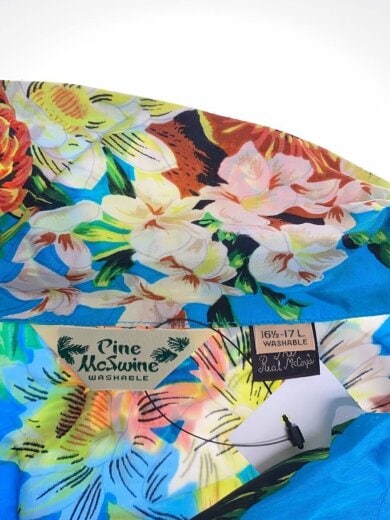 商品画像：Real McCoys/Pine McSwine/アロハシャツ/L/--/BLU/花柄/ダメージ有// 3