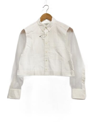 商品画像：OXFORD B.D. SHIRT WITH SHEER SLEEVE/1/コットン/ホワイト/251-15246// 1