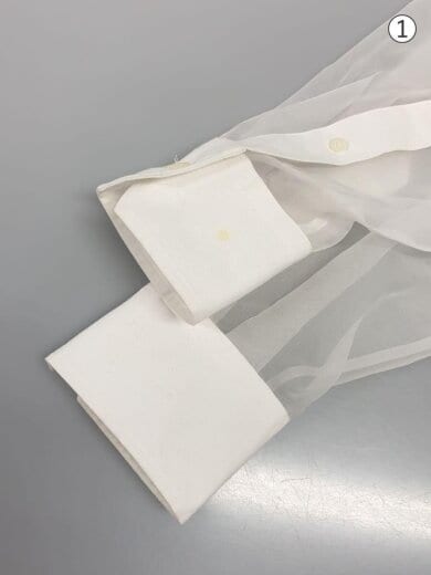 商品画像：OXFORD B.D. SHIRT WITH SHEER SLEEVE/1/コットン/ホワイト/251-15246// 6