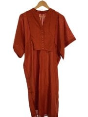 半袖ワンピース/M/ポリエステル/オレンジ