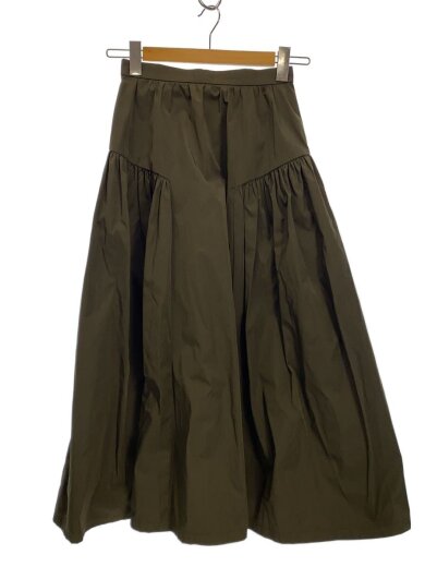 商品画像：ギャザーボリュームロングスカート/S/ポリエステル/KHK/2222421009 1