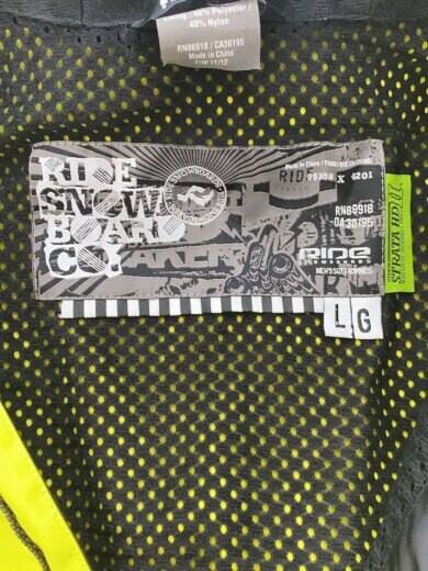 商品画像：ウェアー/L/YLW/ride snow boards/タグ付 3