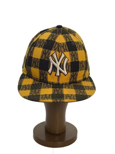 商品画像：キャップ/7 1/2/アクリル/YLW/チェック/メンズ 1