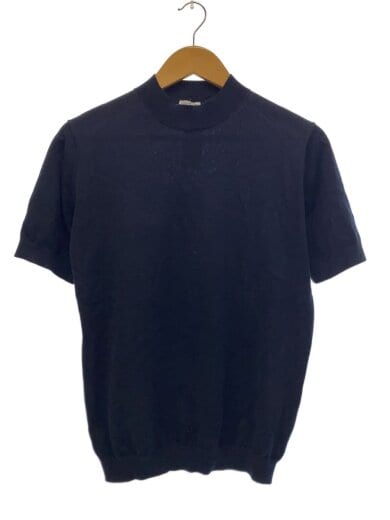 商品画像：ニット・セーター(薄手)/Mock Neck Knit T-shirt/1/コットン/NVY/CLF-80031// 1