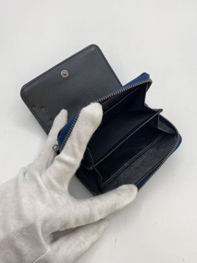 商品画像：2つ折り財布/レザー/BLU/無地/メンズ 4