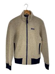 フルジップ/ロゴ/ワンポイント/フリースジャケット/XS/ポリエステル/BEG