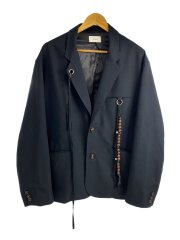 DROOP 2 BUTTON JACKE/テーラードジャケット/2/ポリエステル/BLK/無地/25KO-SS