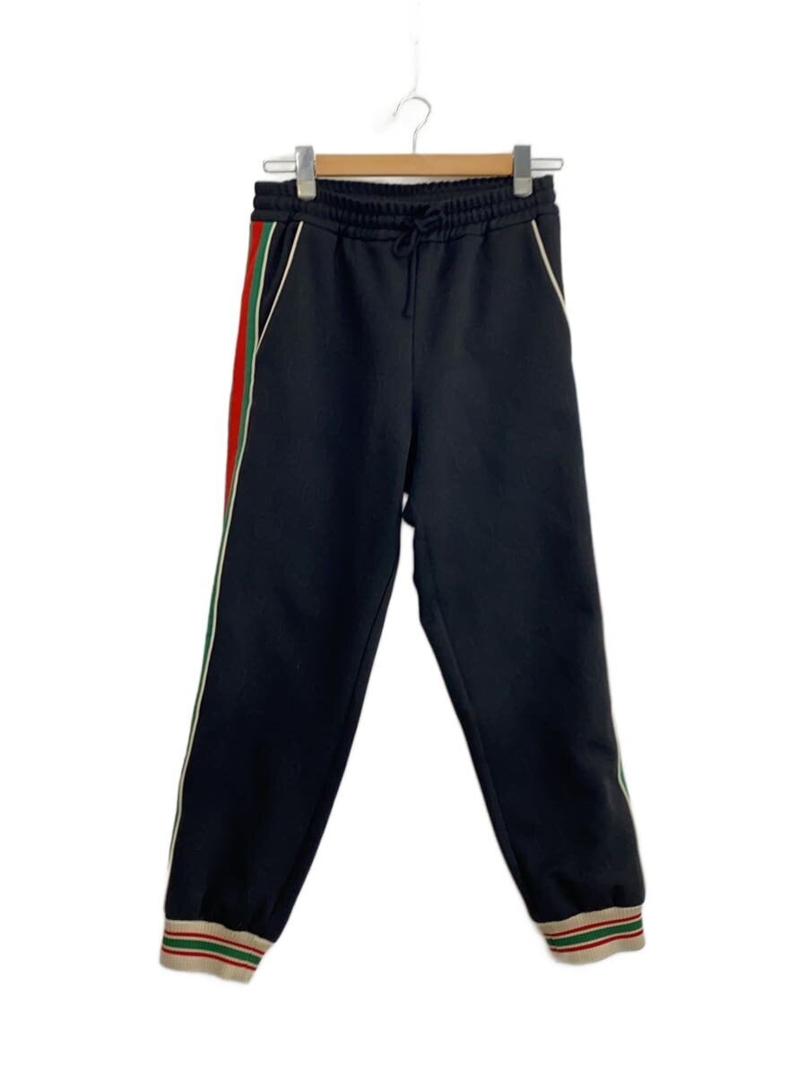 GUCCI / トラックパンツ/XS/ポリエステル/BLK/ジャガードシェリーライン