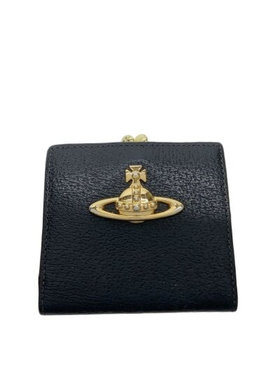 商品画像：2つ折り財布/レザー/BLK/レディース/がま口// 1