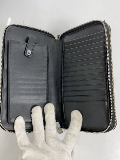商品画像：長財布/レザー/BLK/総柄/メンズ/LL-2312/ダブルジップオーガナイザー 4