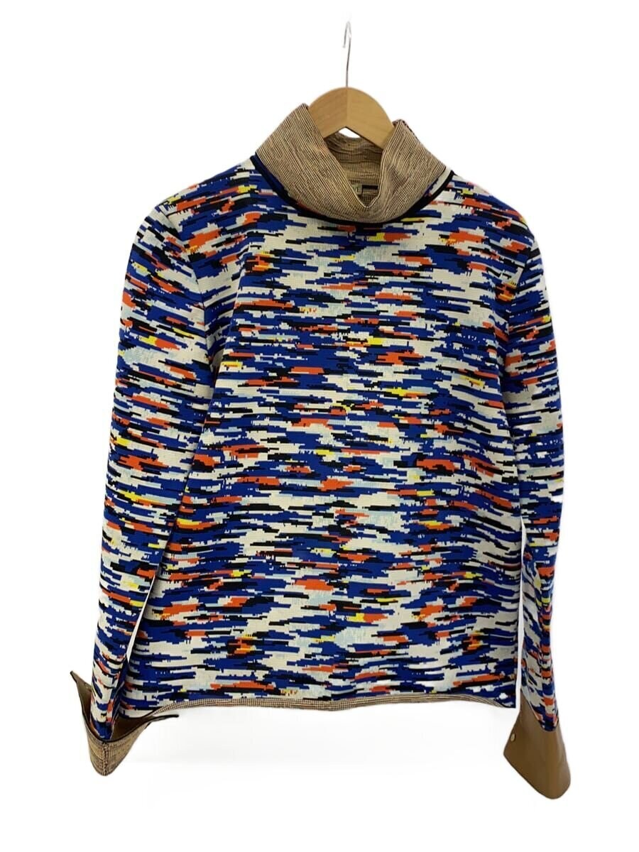 LOEWE / ニット・セーター(厚手)/ハイネック/袖レザー/ポリエステル/マルチカラー