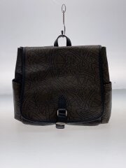 リュック/レザー/ブラウン/総柄/アーサー/オーブ/2WAY/横型リュック/フラップ