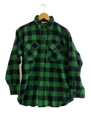 80s/タグ欠損/ネルシャツ/--/ウール/GRN/チェック
