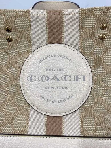 商品画像：ハンドバック/ベージュ/総柄/C8448/シグネチャージャガードストライプデンプシートート 5