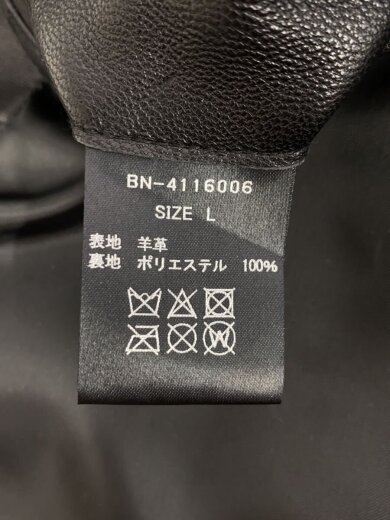 商品画像：ダブルライダースジャケット/L/ポリエステル/BLK/BN-4116006 4