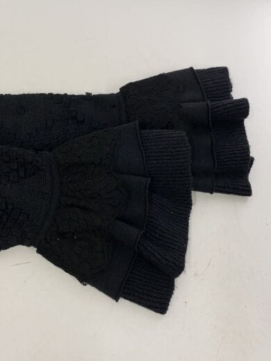 商品画像：カーディガン(厚手)/フレアスリーブ/レース/アクリル/ブラック 7