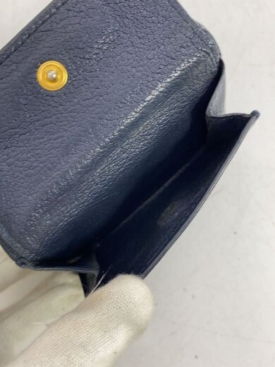 商品画像：塗装剥がれあり/角スレあり/3つ折り財布/NVY/無地/レディース// 5
