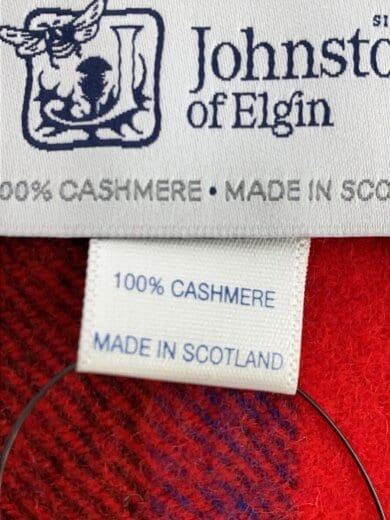 商品画像：タータンチェック/大判ストール/カシミア100/レッド/レディース 3