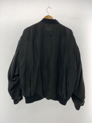 商品画像：リメイク ジップ シルク ジャケット/XXL/シルク/BLK/無地/CH5041// 2