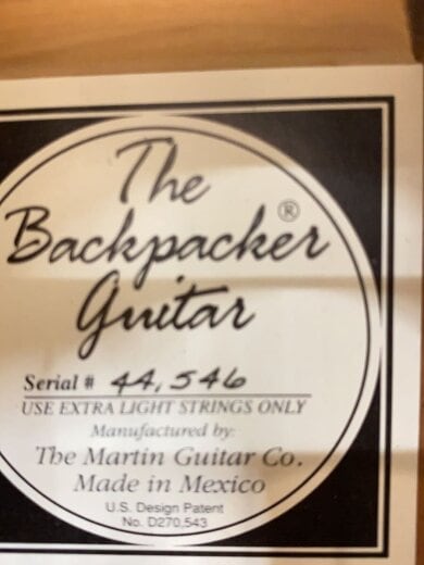 商品画像：BACK PACKER アコースティックギター/ナチュラル・木目/6弦/BACK PACKER// 7