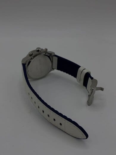 商品画像：ソーラー腕時計/アナログ/レザー/BLU/WHT/SS/EVS43 4