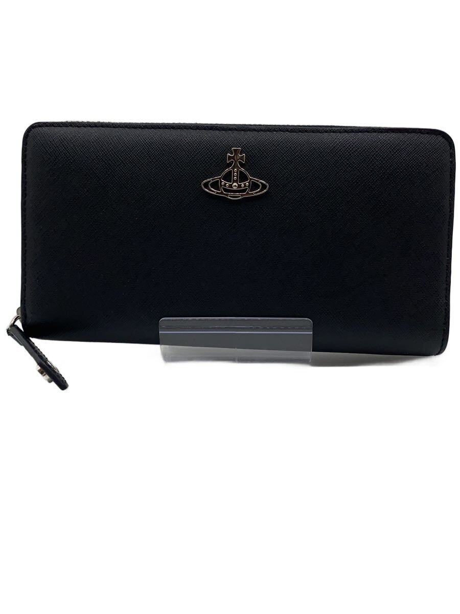 Vivienne Westwood / KENT ZIP ROUND WALLET_長財布/レザー/BLK/無地/メンズ/51050052